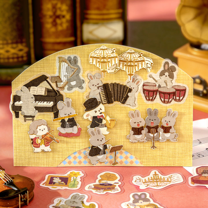 BGM Flakes Seal: Dress-up Animals – Rabbit Orchestra