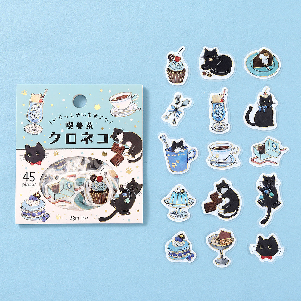 BGM Flakes Seal: Welcome Meow! - Café Kuroneko — side view