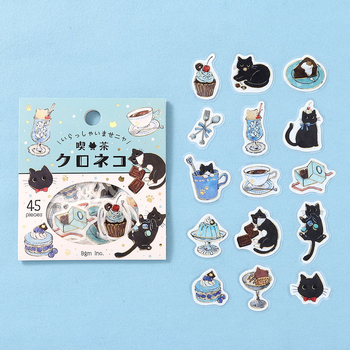 BGM Flakes Seal: Welcome Meow! - Café Kuroneko — side view