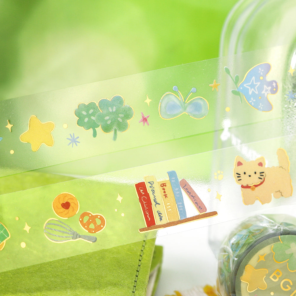 BGM Foil Stamping Clear Tape: Lucky — applied on surface