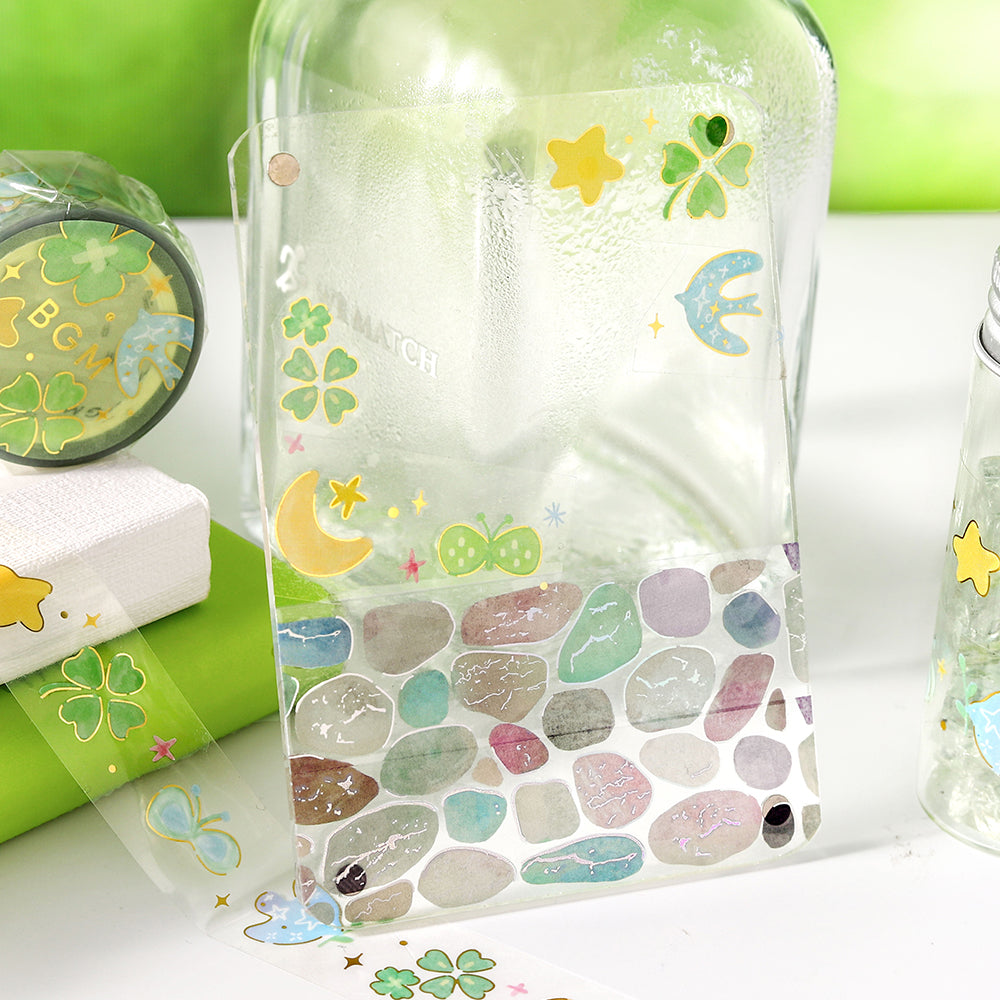BGM Foil Stamping Clear Tape: Lucky — with packaging