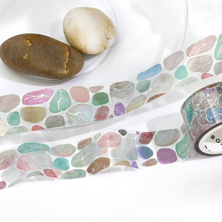BGM Foil Stamping Clear Tape: Pebble — applied on surface
