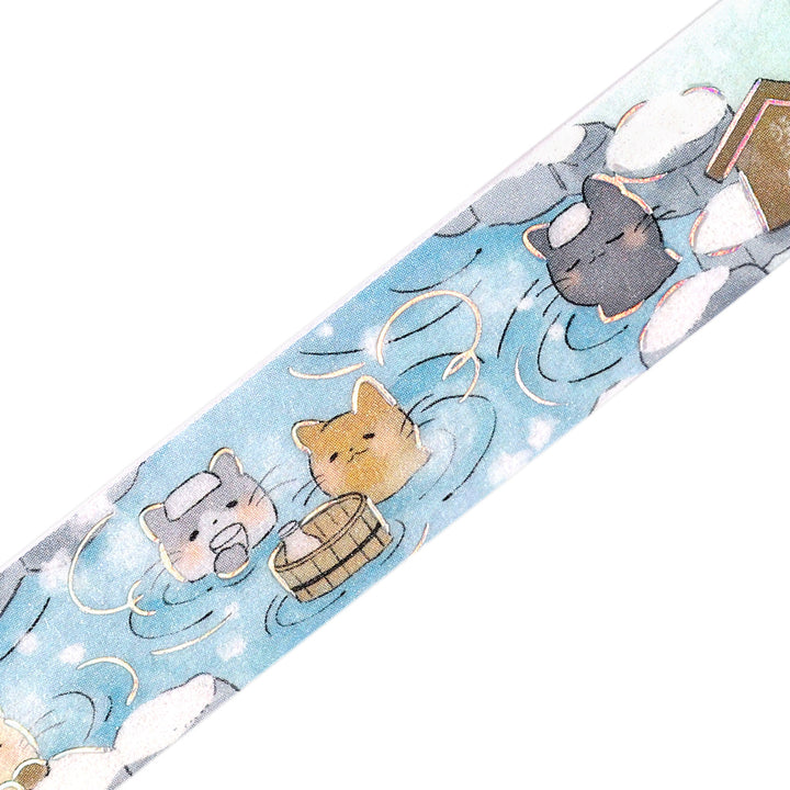 BGM Foil Stamping Masking Tape – Cat Bath — pattern detail