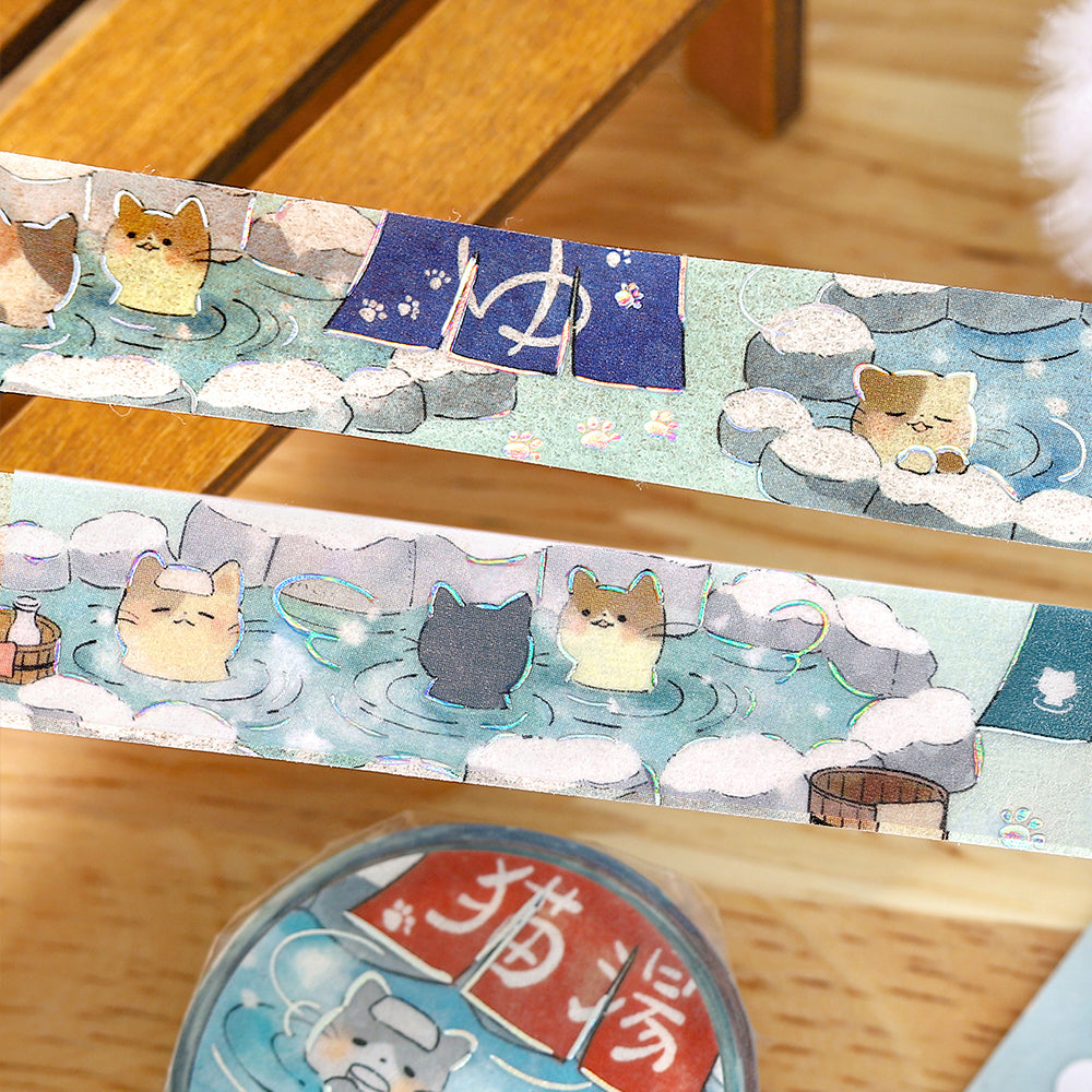 BGM Foil Stamping Masking Tape – Cat Bath — applied on surface