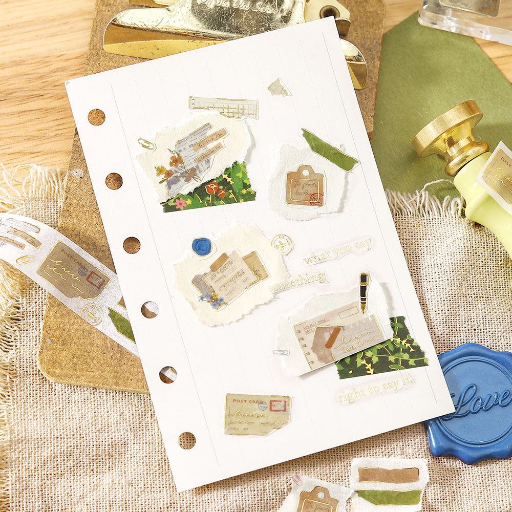 BGM Foil Stamping Masking Tape – Collage Fragments — applied on surface