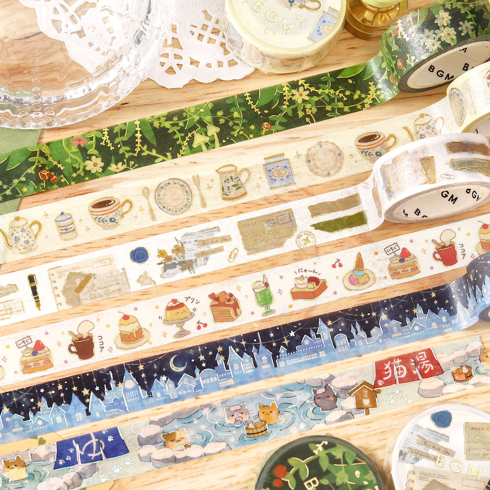 BGM Foil Stamping Masking Tape – Collage Fragments — roll side
