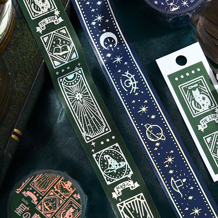 BGM Foil Stamping Masking Tape: Grimoire of Stars: Azure — applied on surface