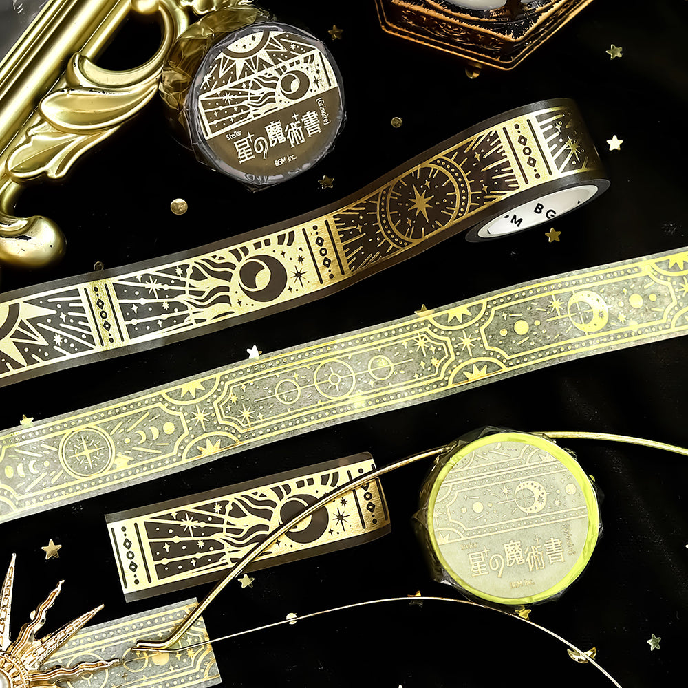 BGM Foil Stamping Masking Tape: Grimoire of Stars: Light — applied on surface
