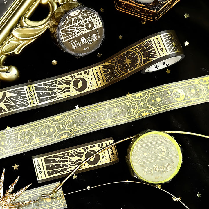 BGM Foil Stamping Masking Tape: Grimoire of Stars: Light — applied on surface