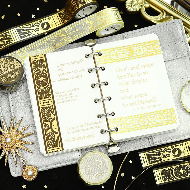 BGM Foil Stamping Masking Tape: Grimoire of Stars: Light — with packaging