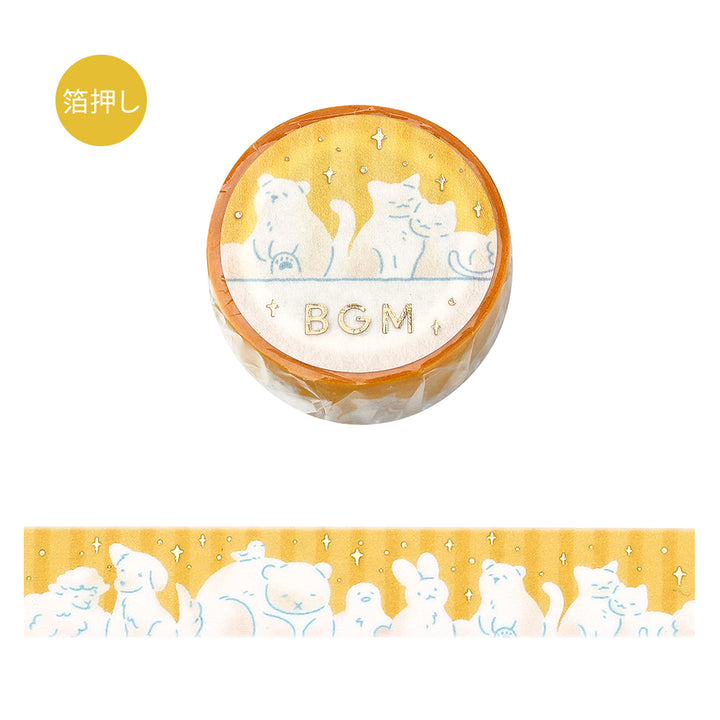 BGM Foil Stamping Masking Tape: Life - Animal Days — roll front