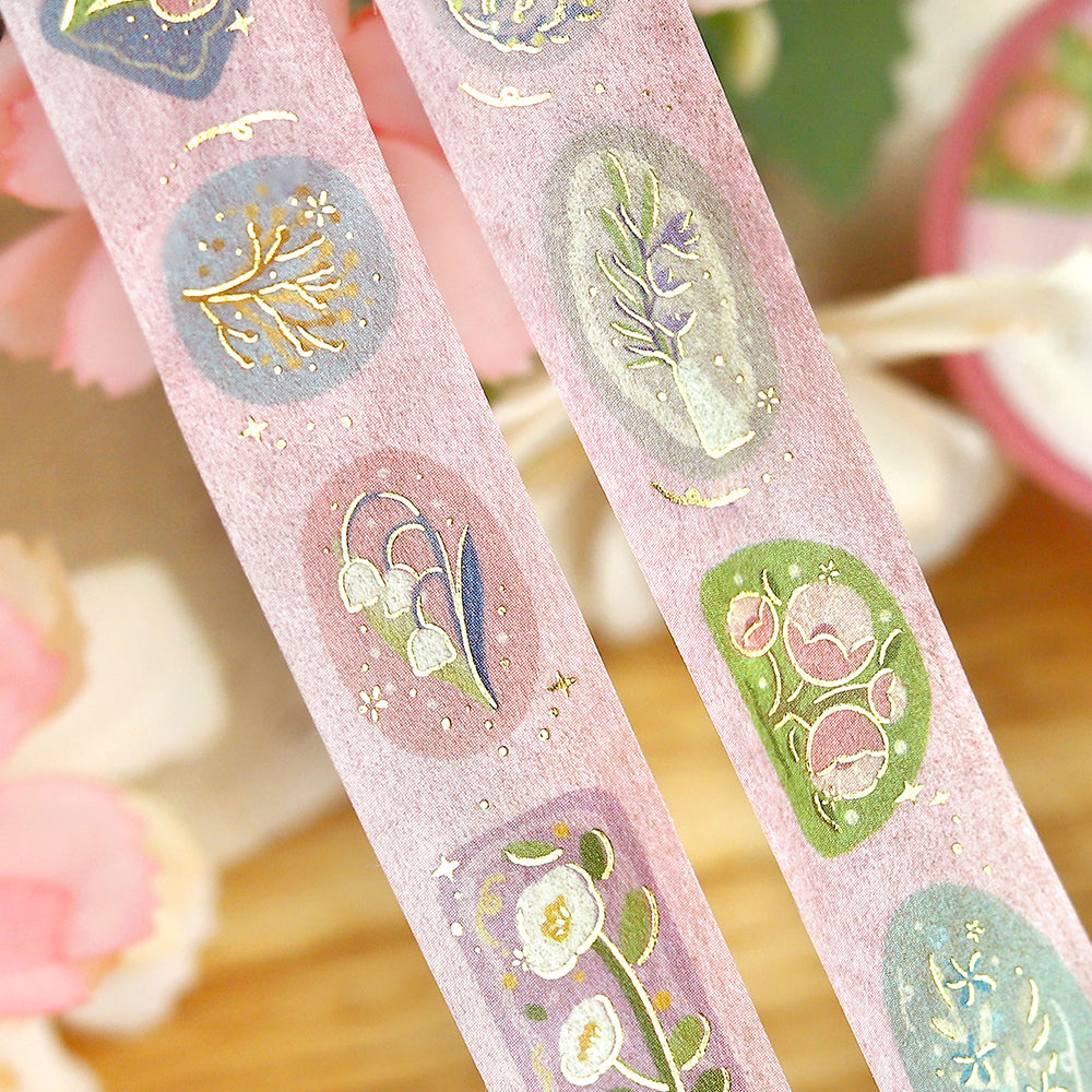 BGM Foil Stamping Masking Tape: Life - Flower Brooch — applied on surface