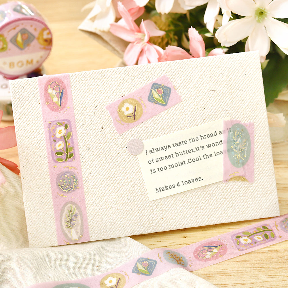 BGM Foil Stamping Masking Tape: Life - Flower Brooch — with packaging
