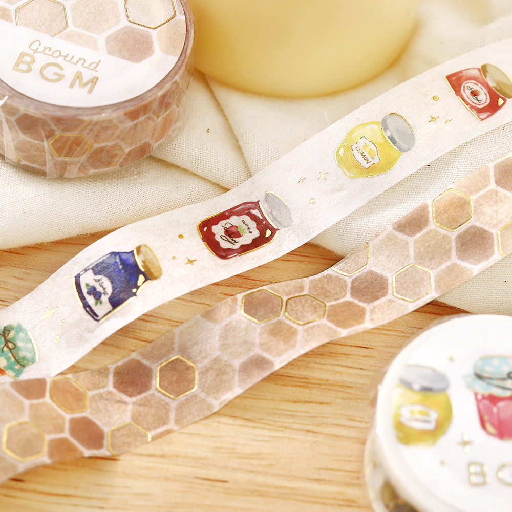 BGM Foil Stamping Masking Tape: Life - Grand Honeycomb — applied on surface