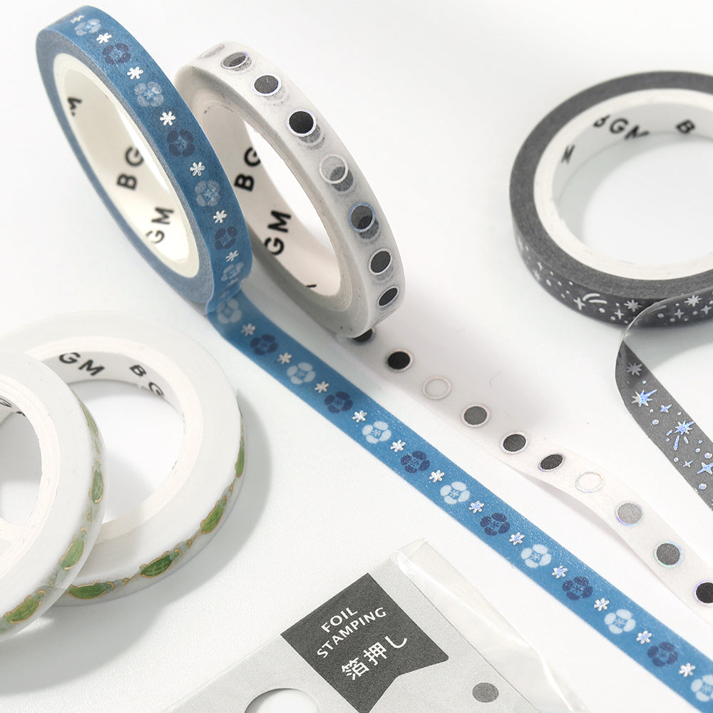 BGM Foil Stamping Masking Tape: Life - Night-blooming Flower — applied on surface