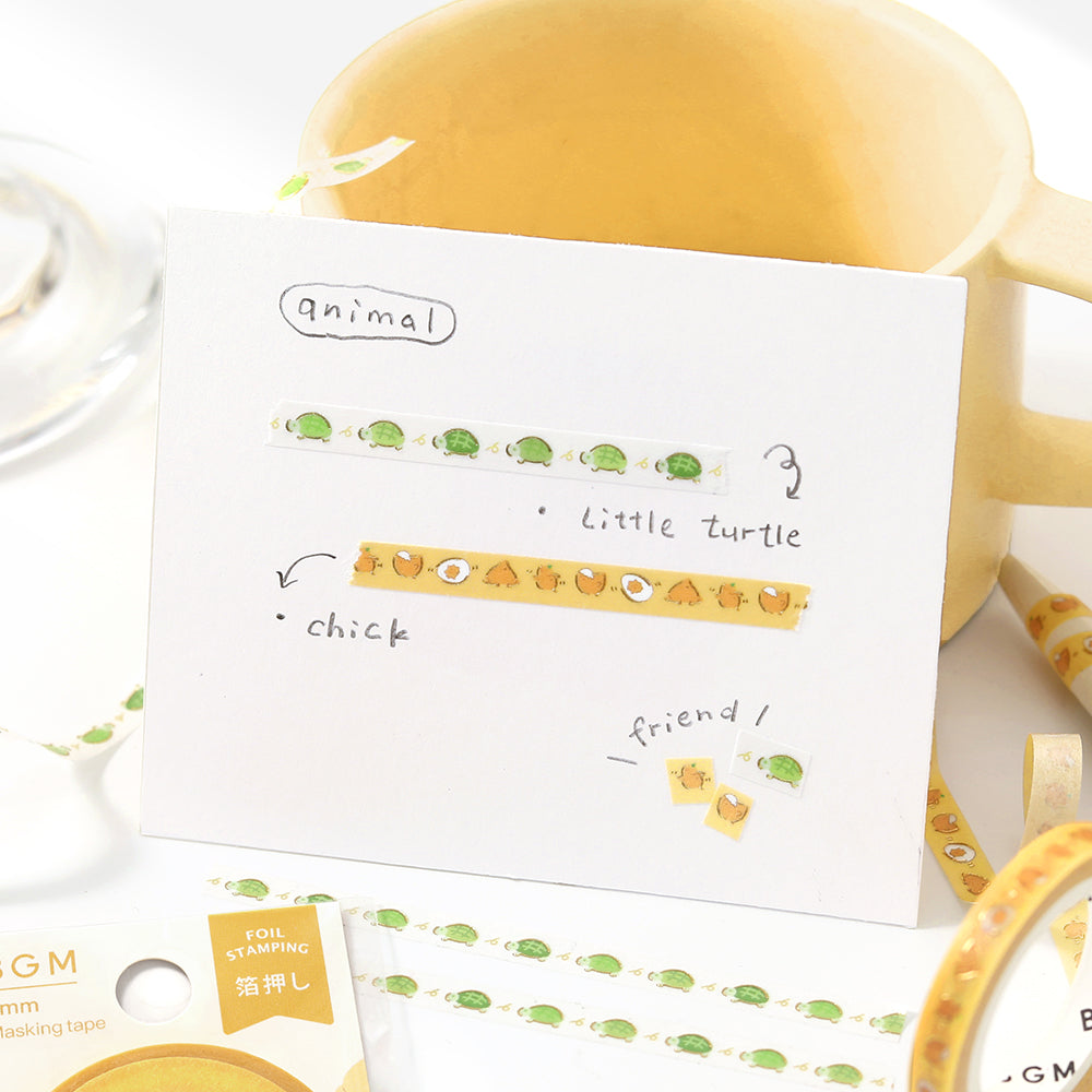 BGM Foil Stamping Masking Tape: Life - Run Turtle — with packaging