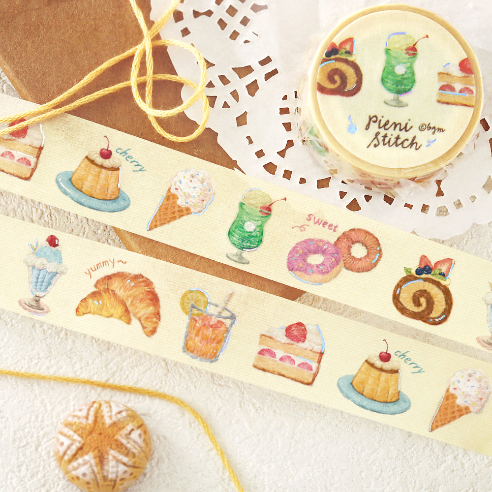 BGM Foil Stamping Masking Tape: Pienistitch - Little Café — applied on surface