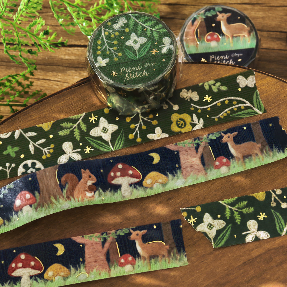 BGM Foil Stamping Masking Tape: Pienistitch - Little Flowers — applied on surface