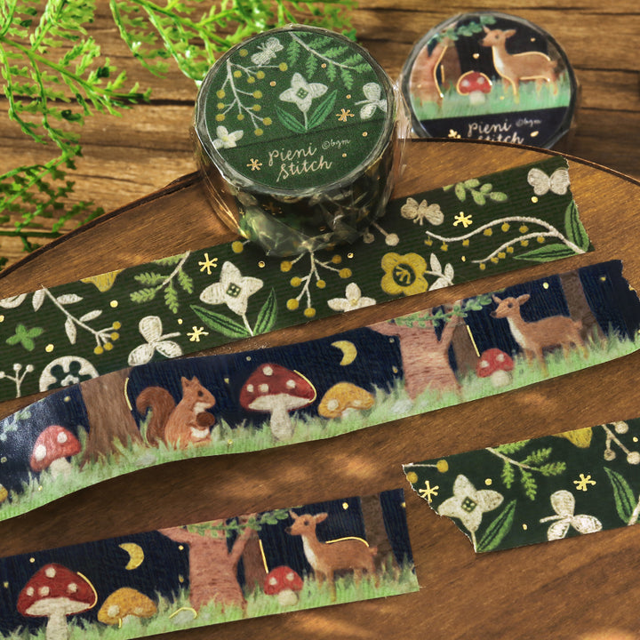 BGM Foil Stamping Masking Tape: Pienistitch - Little Flowers — applied on surface
