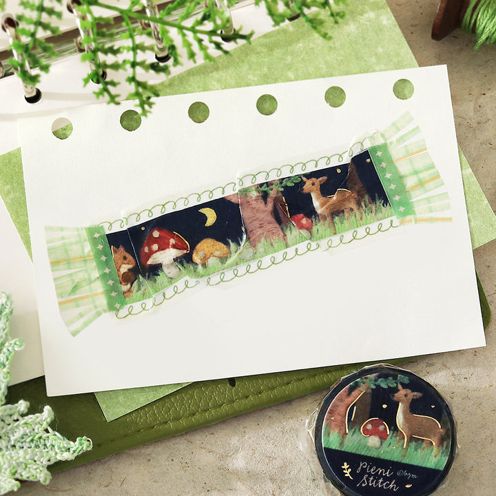 BGM Foil Stamping Masking Tape: Pienistitch - Little Forest — applied on surface
