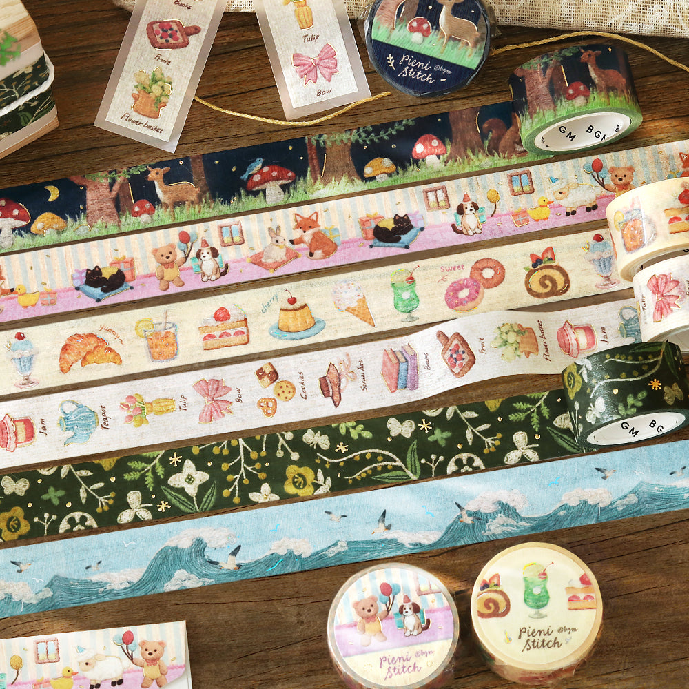 BGM Foil Stamping Masking Tape: Pienistitch - Little Sea — roll side