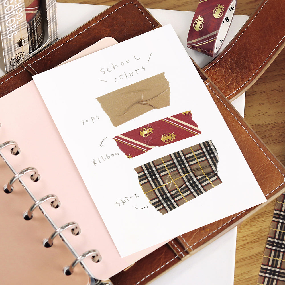 BGM Foil Stamping Masking Tape: SCHOOL COLORS: Caramel — applied on surface