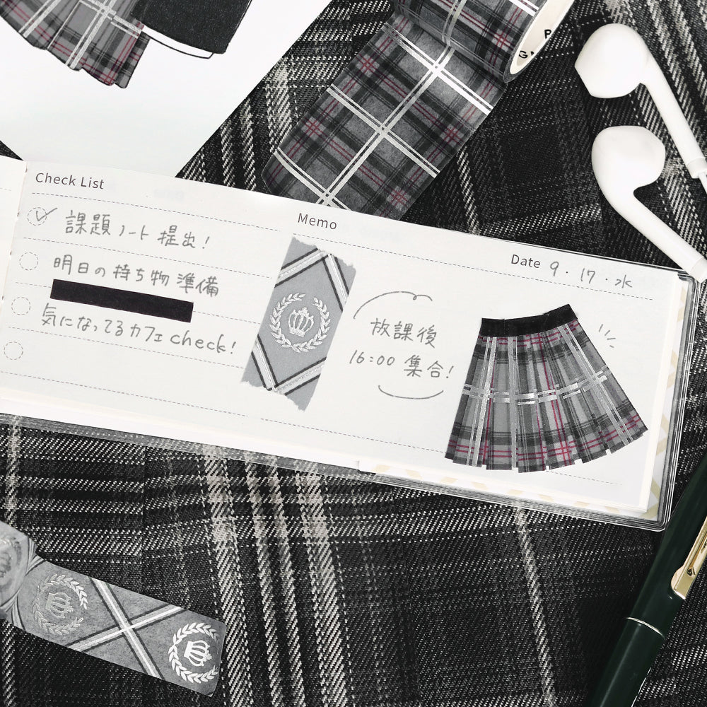 BGM Foil Stamping Masking Tape: SCHOOL COLORS: Gray — applied on surface