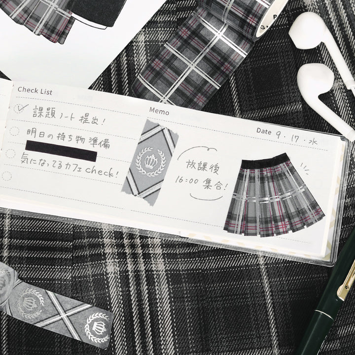 BGM Foil Stamping Masking Tape: SCHOOL COLORS: Gray — applied on surface
