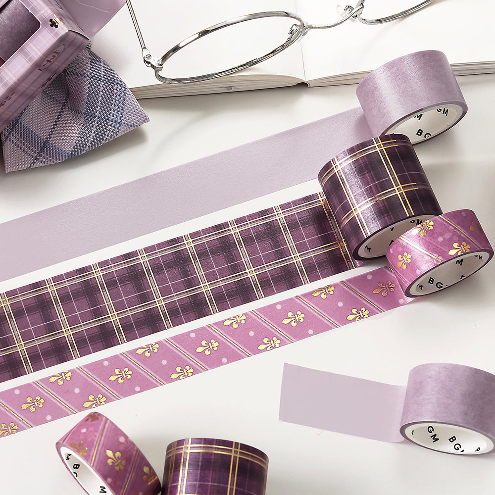 BGM Foil Stamping Masking Tape: SCHOOL COLORS: Mauve Pink — with packaging