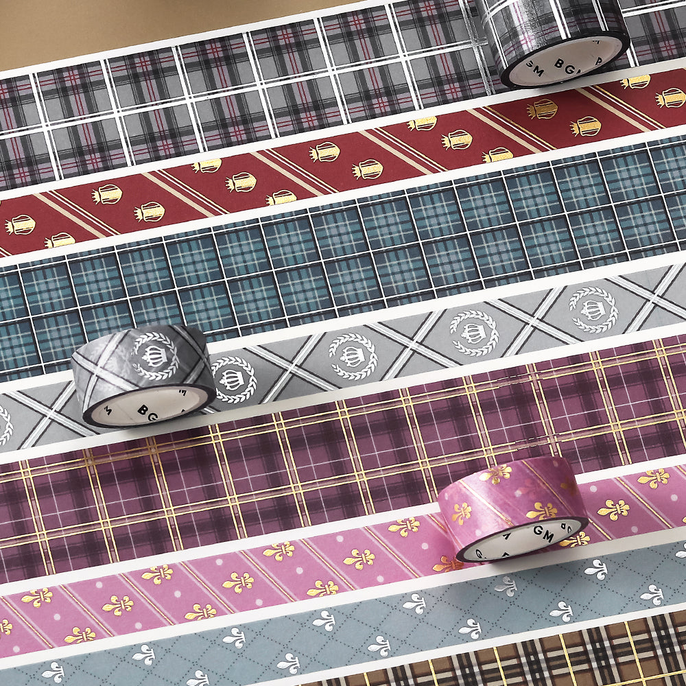 BGM Foil Stamping Masking Tape: SCHOOL COLORS: Mauve Pink — flat lay