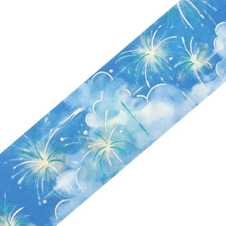 BGM Foil Stamping Masking Tape – Sky Encyclopedia: Light Dew design with misty sky gradients and foil constellation accents on 20mm washi tape roll.