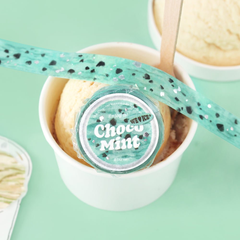 BGM Foil Stamping Masking Tape: We Love ICE: Choco Mint — applied on surface