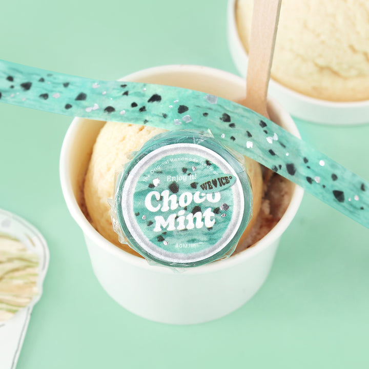 BGM Foil Stamping Masking Tape: We Love ICE: Choco Mint — applied on surface
