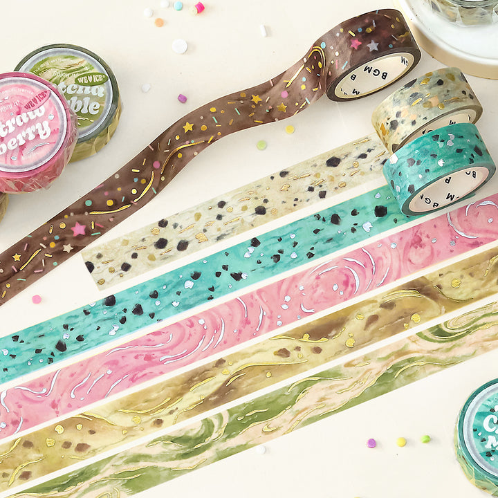 BGM Foil Stamping Masking Tape: We Love ICE: Choco Mint — colour swatch