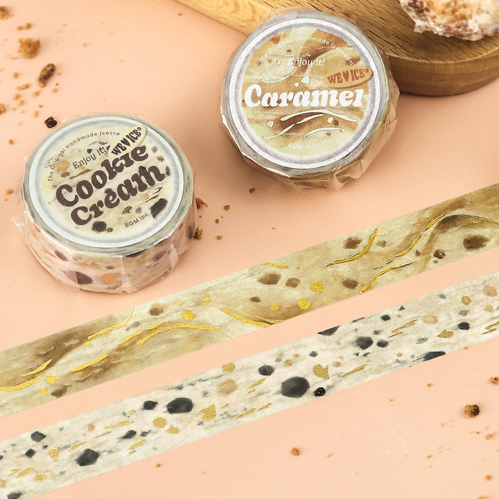 BGM Foil Stamping Masking Tape: We Love ICE: Cookies and Cream — applied on surface