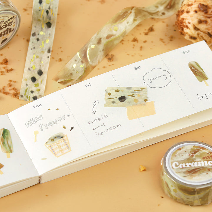 BGM Foil Stamping Masking Tape: We Love ICE: Cookies and Cream — with packaging
