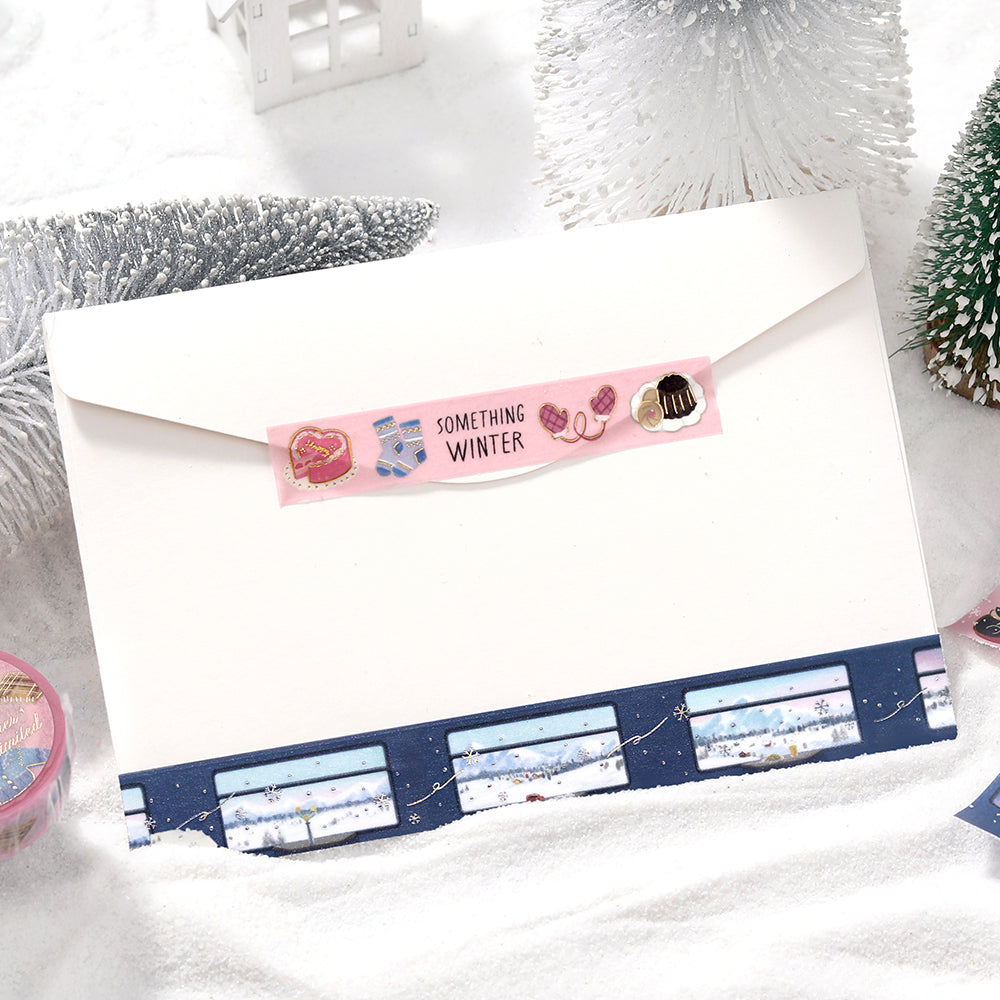 BGM Foil Stamping Winter Limited Edition Masking Tape - Snow Sleeping Train — with packaging