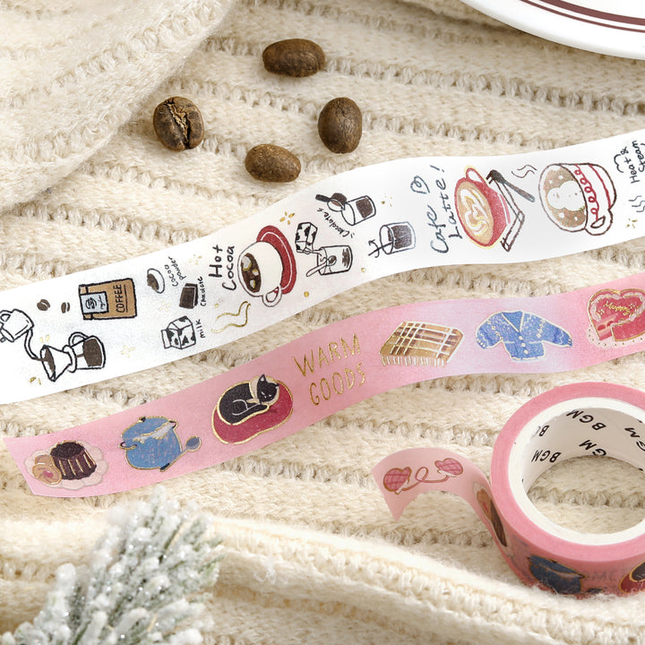 BGM Foil Stamping Winter Limited Edition Masking Tape in Something Winter design - a stunning foil-stamped perfect for adding a touch of elegance to your planners, journals, and creative projects.