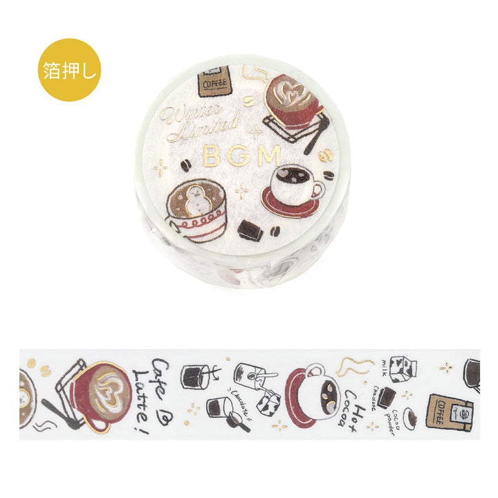 BGM Foil Stamping Winter Limited Edition Masking Tape - Winter Drinks — roll front
