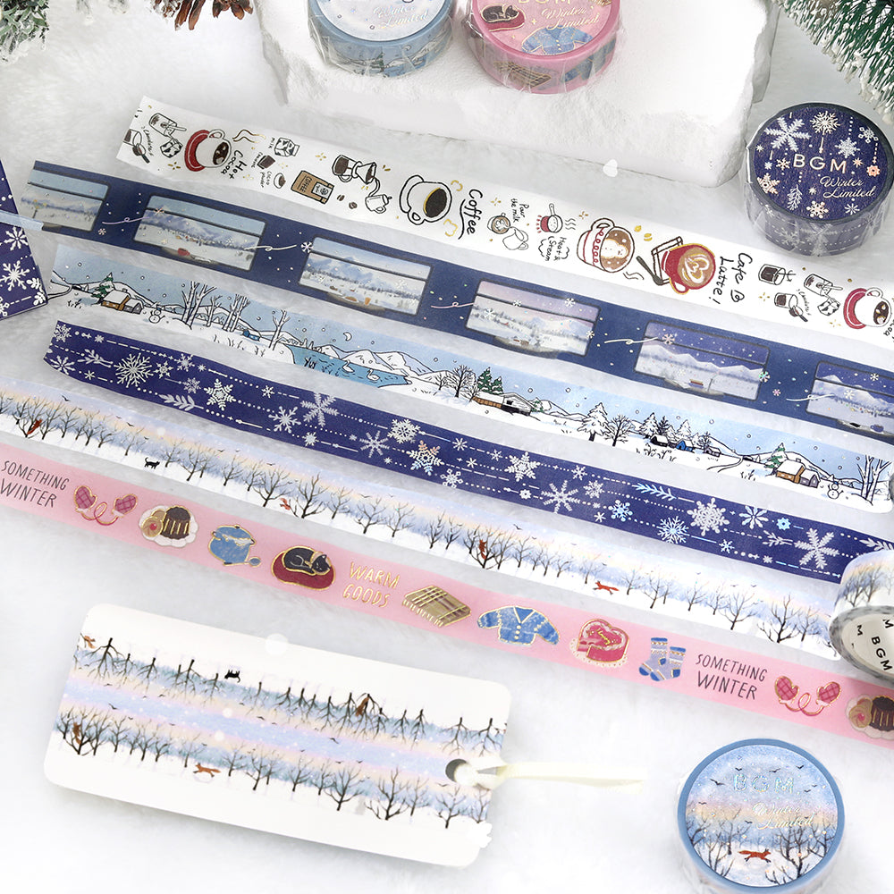 BGM Foil Stamping Winter Limited Edition Masking Tape - Winter Drinks — roll side