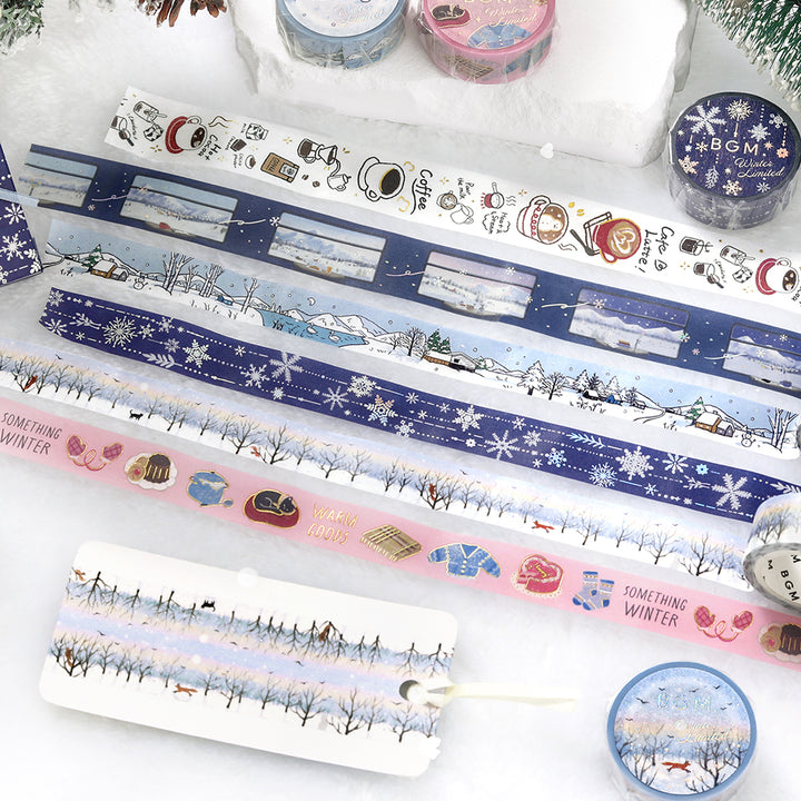 BGM Foil Stamping Winter Limited Edition Masking Tape - Winter Drinks — roll side