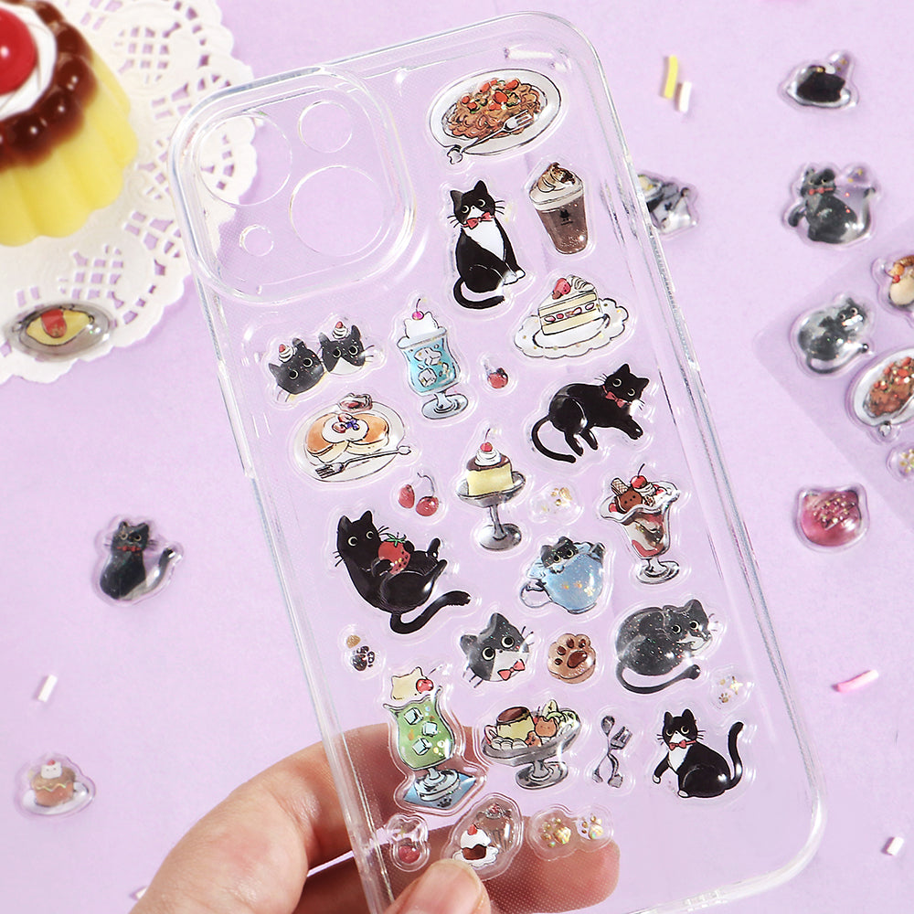 BGM Kyururun Seal: Black Cat Cafe — with packaging