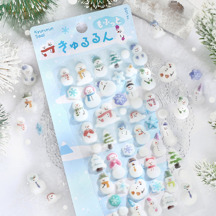 BGM Kyururun Seat Seal: Fluffy Snowman