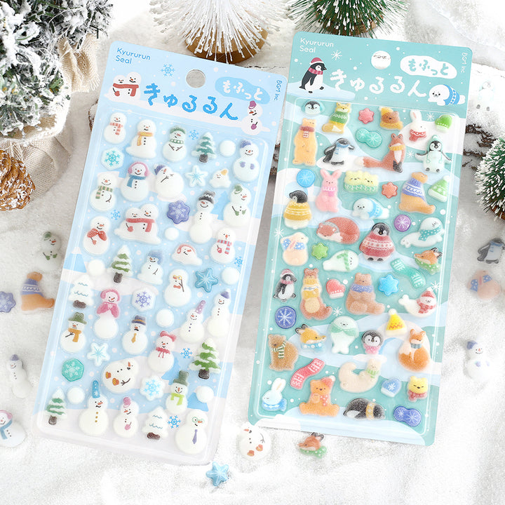 BGM Kyururun Seat Seal: Fluffy Snowman