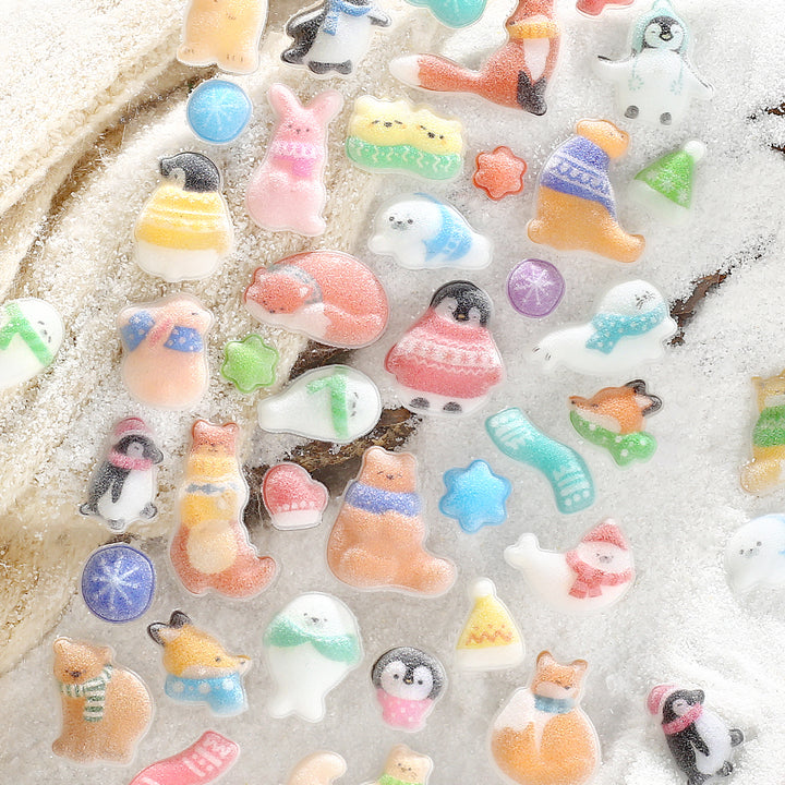 BGM Kyururun Seat Seal: Fluffy Winter Animals