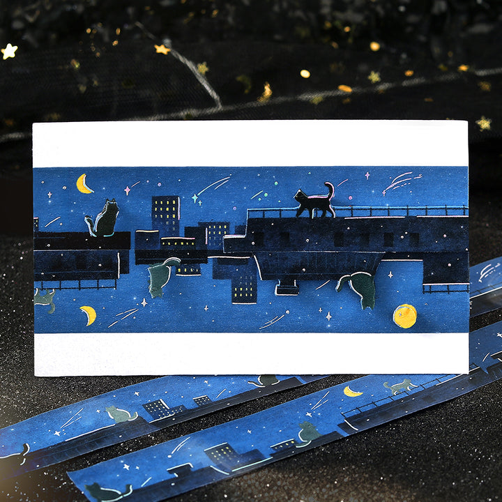 BGM Masking Tape Travels with Cats: Starry Night Whispers