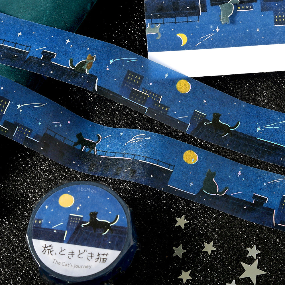 BGM Masking Tape Travels with Cats: Starry Night Whispers
