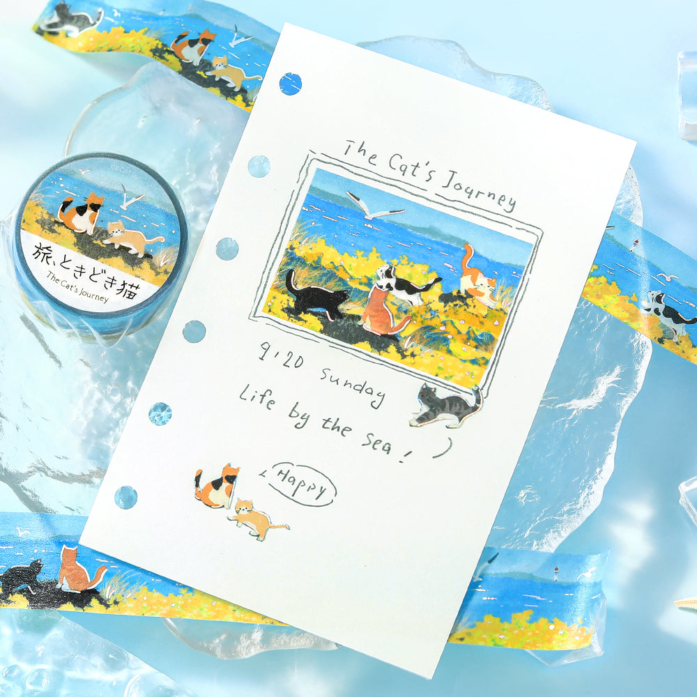 BGM Masking Tape Travels with Cats: Whispers of the Sea Breeze