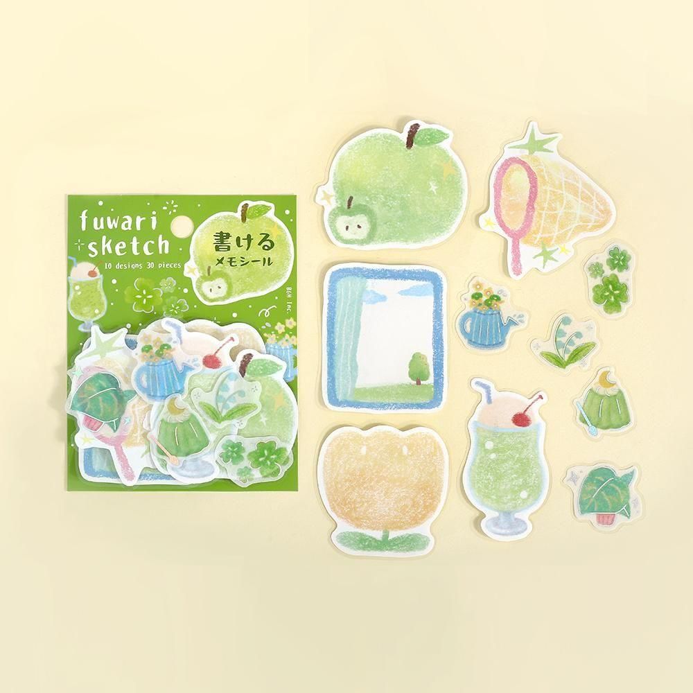 BGM Memo Seal Fuwari Sketch – Green