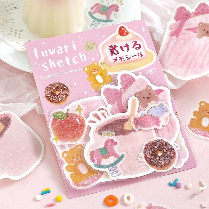 BGM Memo Seal Fuwari Sketch – Pink